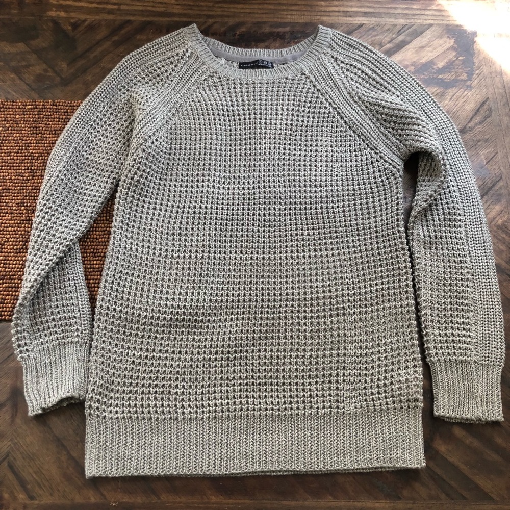 Atmosphere Grey Long Sleeve Open Knit Sweater 12